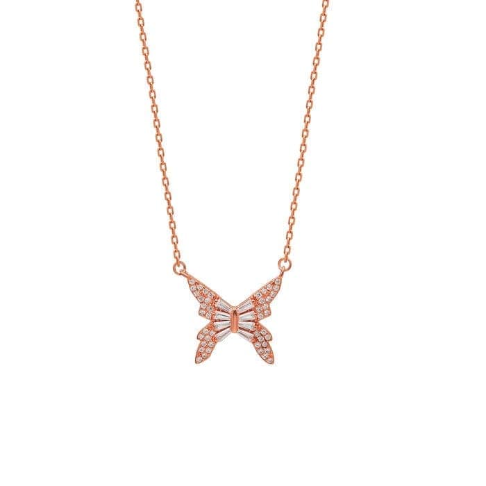 Rose Gold Butterfly Charm Necklace