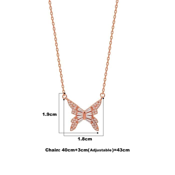 Rose Gold Butterfly Charm Necklace view 4