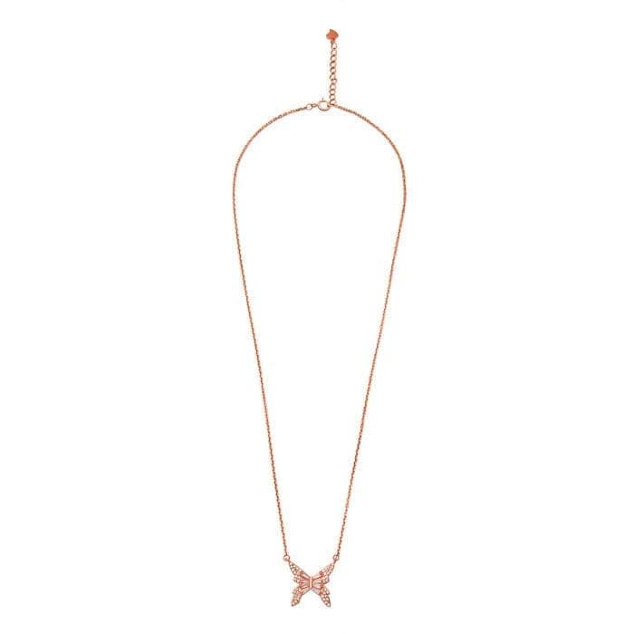 Rose Gold Butterfly Charm Necklace view 5