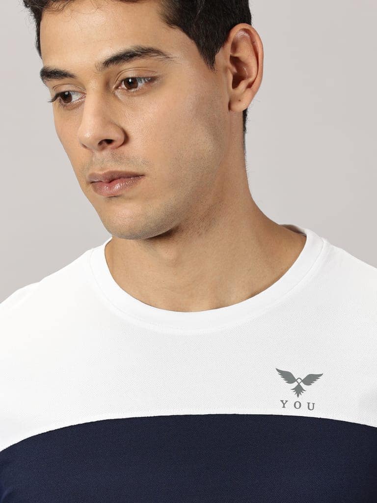 Polyester Navy & Green Round Neck view 5