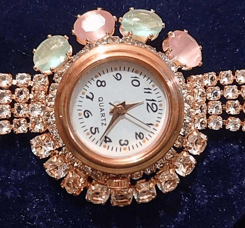 Women's Rhinestone Watch with Bangle Bracelet view 3