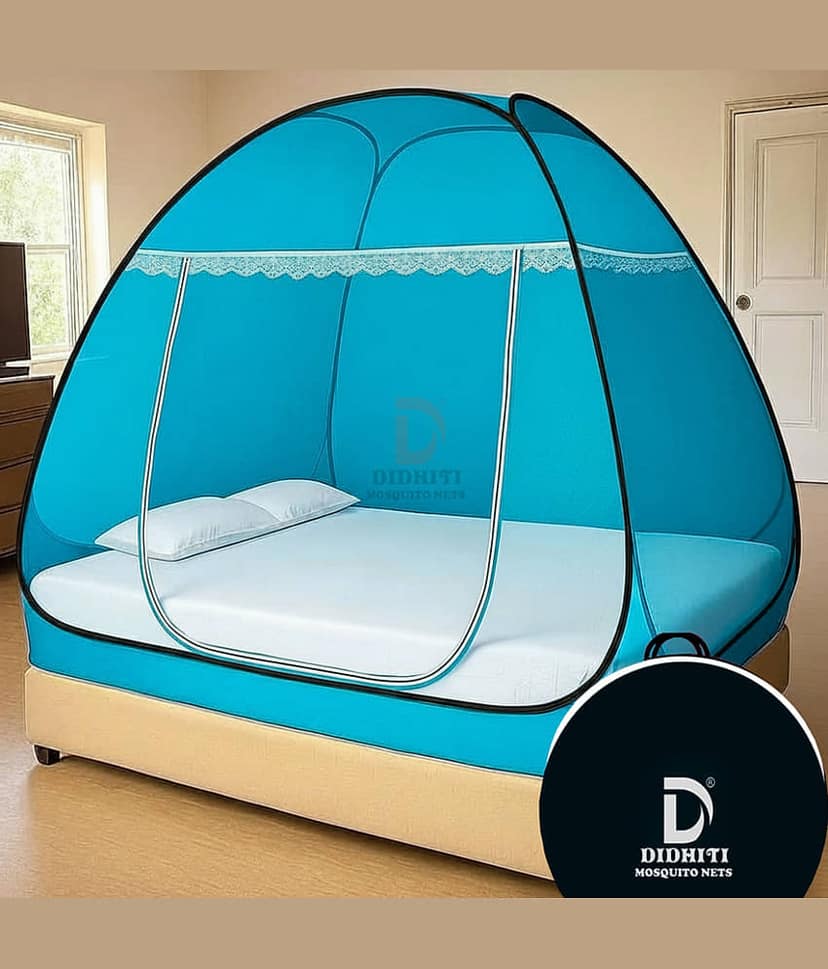 didhiti - Dark Blue Polycotton Foldable Mosquito Net ( Pack of 1 )