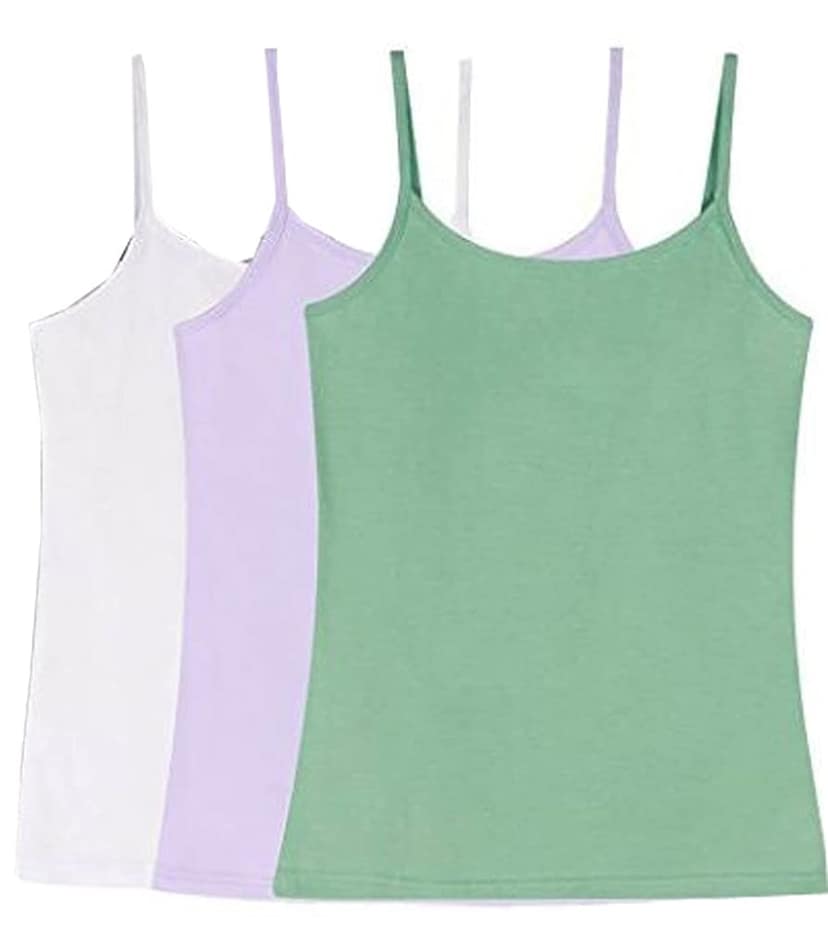 Amul comfy Cotton Girls Camisole Multicolour Pack of 3 view 3