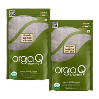 OrgaQ Organicky Organic Ragi atta (Flour) | High Protein, Gluten Free, Ethnic Recipe, High Strength