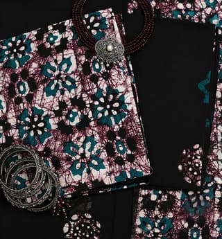 Handcrafted Batik Print 3 Piece Unstich Cotton Suit set