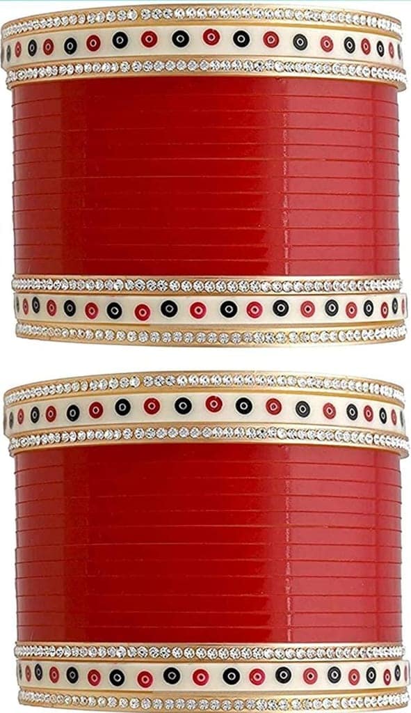 KAMAAKSHI Acrylic Red Short Chuda Bangles Set for Women All Party, Wedding and Gift Option view 5
