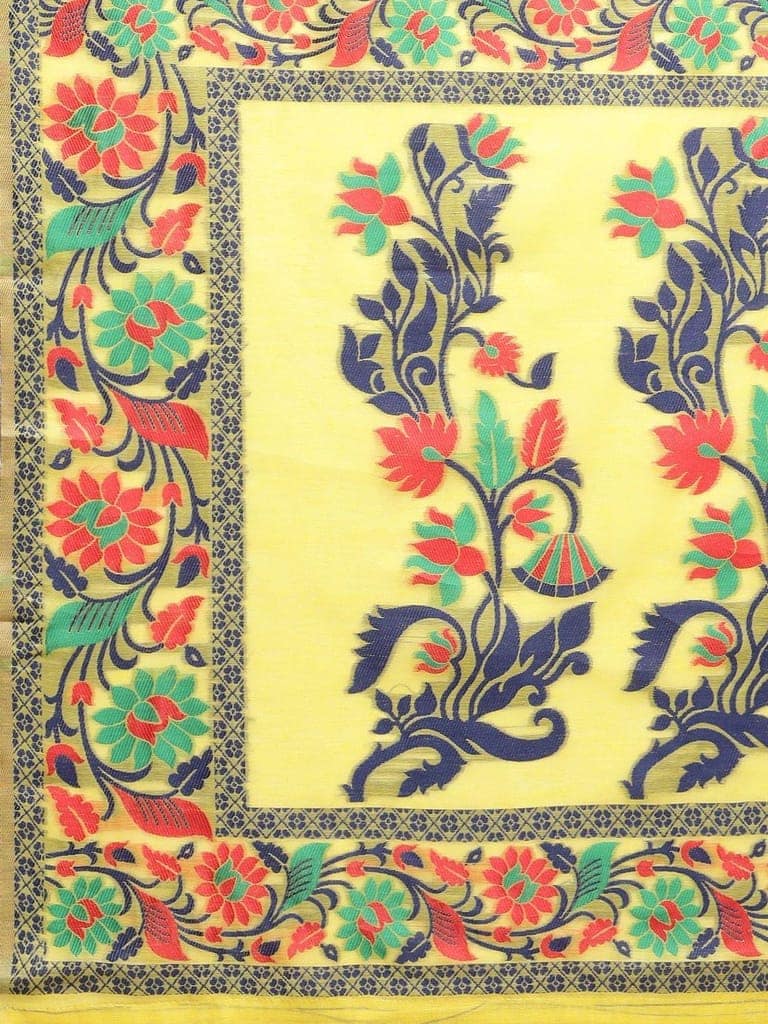 Women's Cotton Jamdani Saree With Unstiched Blouse Piece view 3