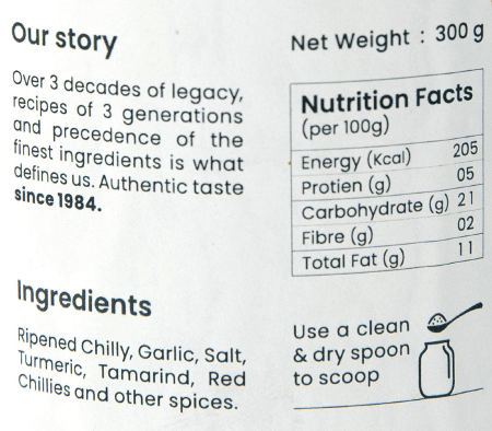 Bhogarajus Red Chilly Pickle (Garlic) - 300 grams (Food Grade Pouch) view 4