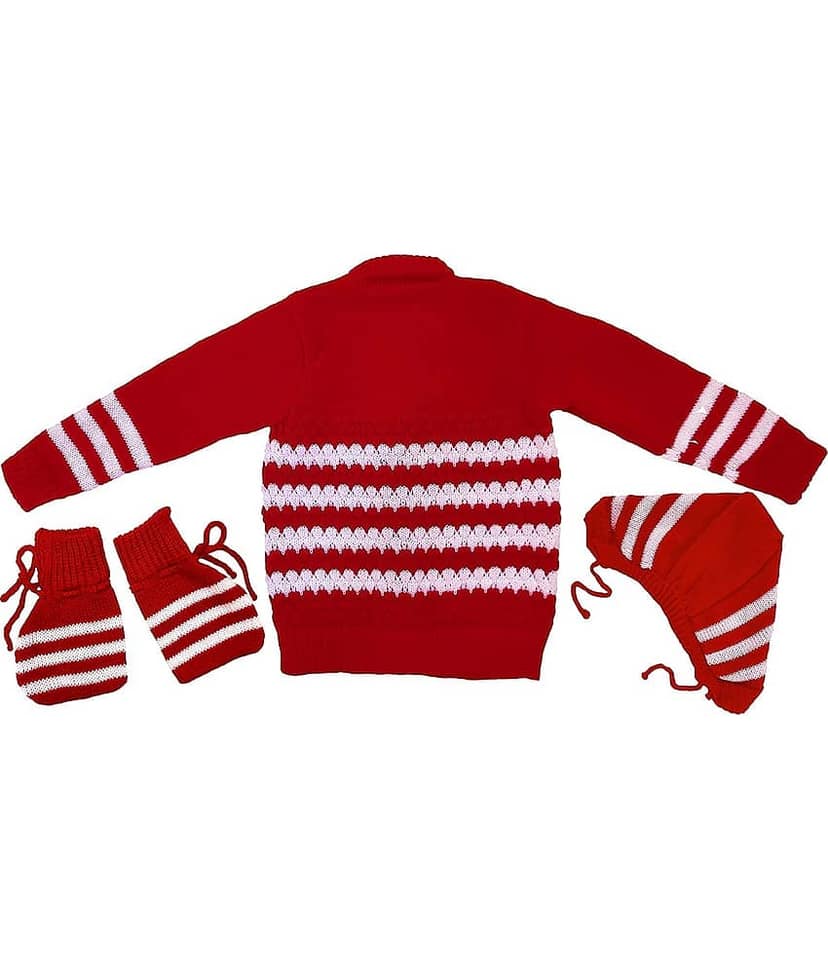 LITTLE PANDA Single Unisex for Baby Woollen Pullover ( Baby Pink ) view 2