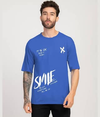 ELBATROSS Pack of 1 Polyester Regular Fit Men's T-Shirt ( Blue )