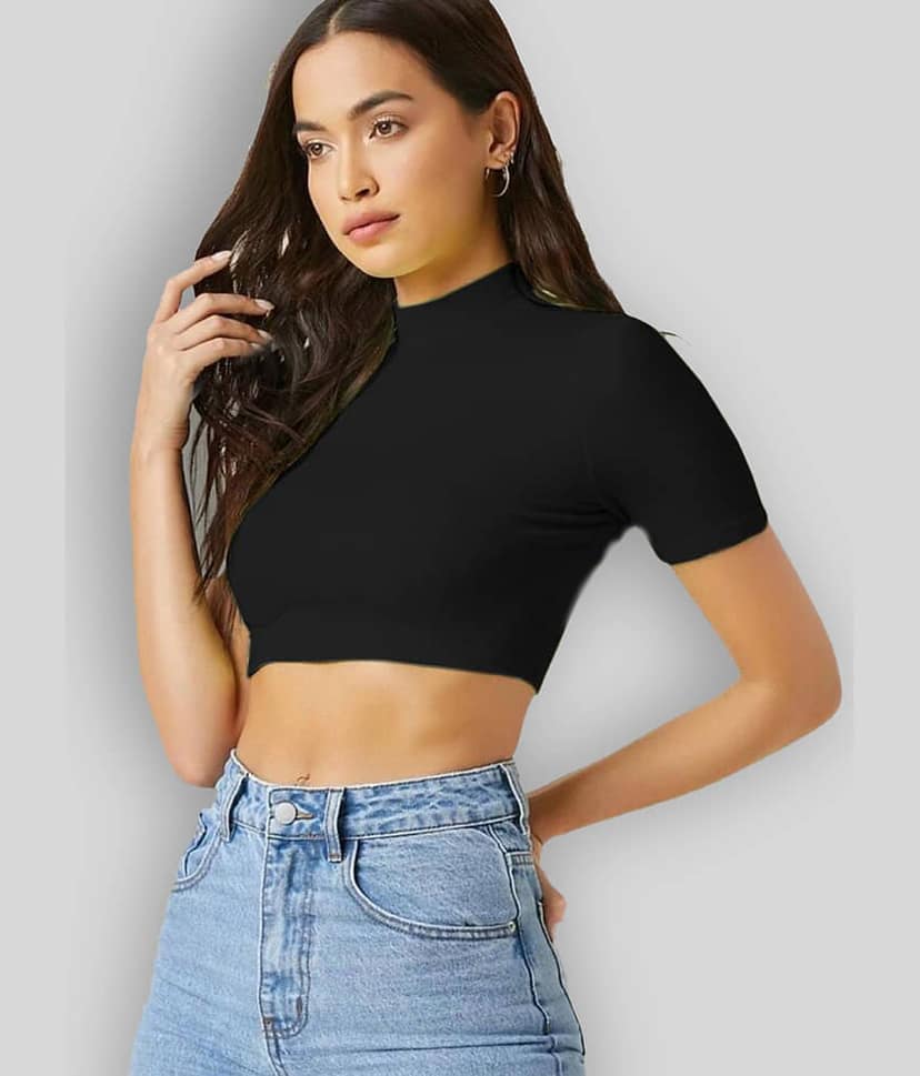 Dream Beauty Fashion Women's Polyester Crop Top ( Maroon )
