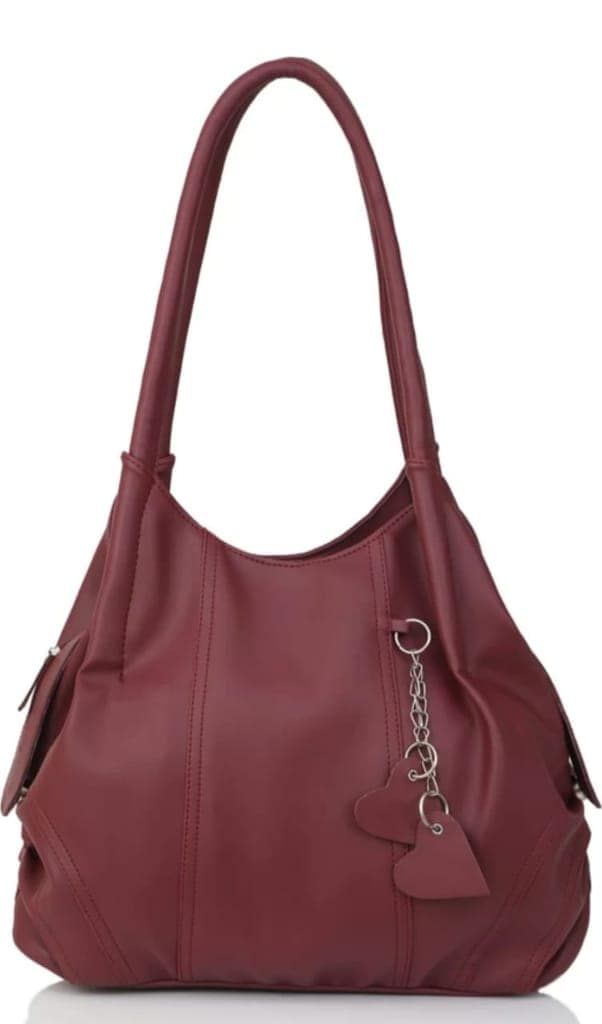 Chic & Spacious Women's Shoulder Tote – Elegant Handbag with Heart Charm view 4