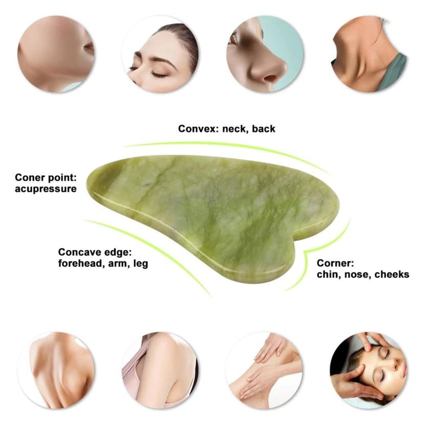 Trendzie Skin Care Professional Facial Massage Jade Roller with Guasha for Face & Neck view 3