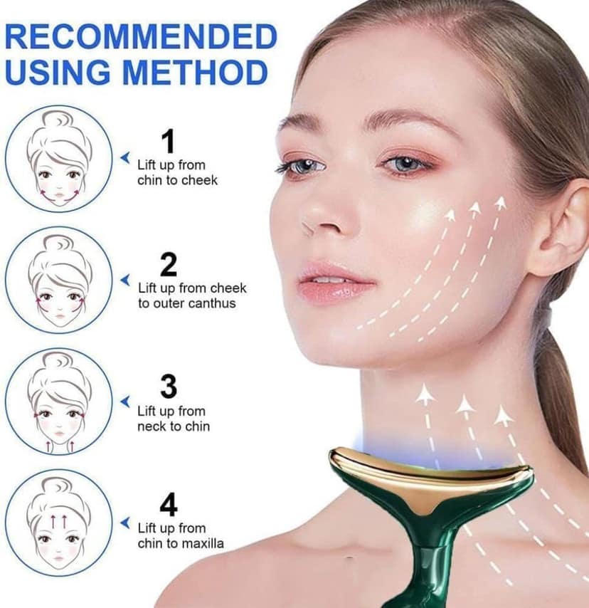 3 in 1 Anti Wrinkles Face Neck Eyes and Neck Vibration Facial Massager for Skin Care, Face Slimming, Sculpting, Uplifting, Skin Firming, Tightening, and Smoothing Tool for Glowing Skin (Original Quality) view 2