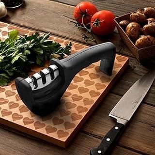 Big Buzz Knife Sharpener Manual 3 Stage Knives Sharpner Tool Advanced Knife Sharpener for Kitchen Knife Sharpner Knives Sharpening Tool for Steel Knives