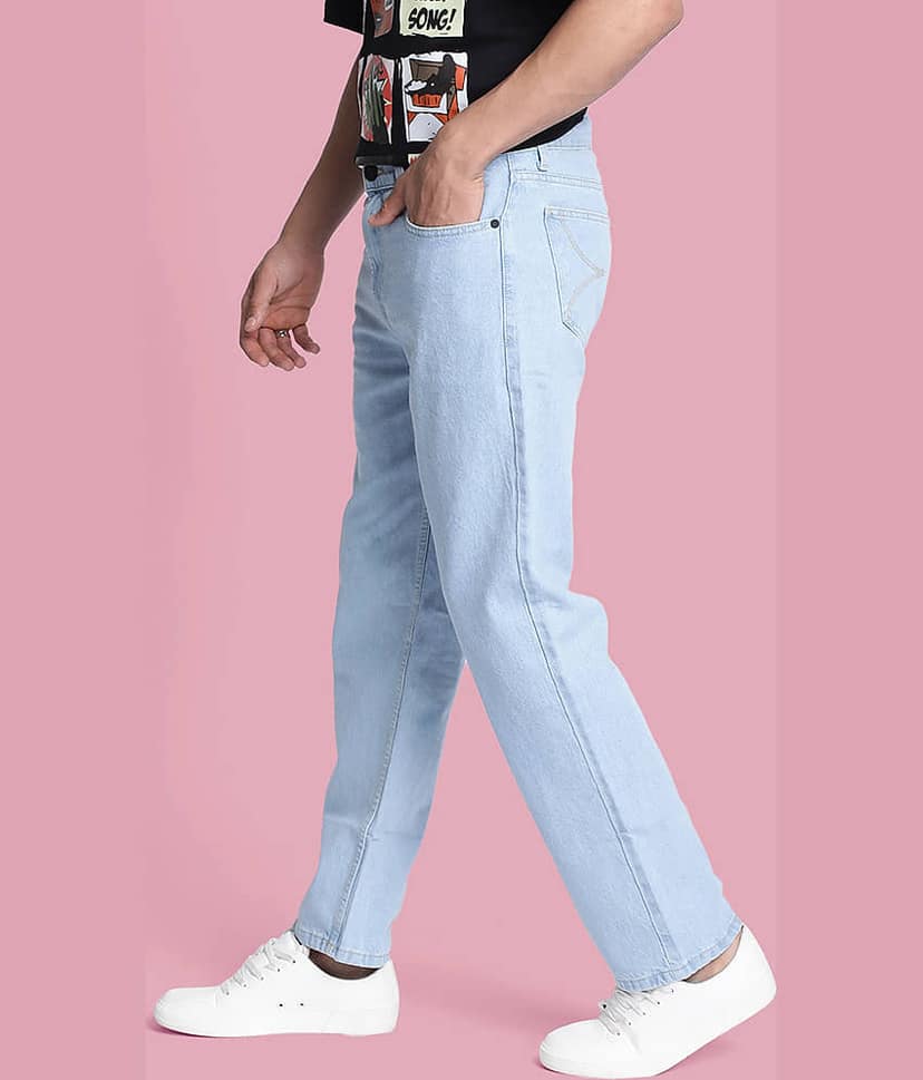 Bene Kleed Relaxed Clean Look Men's Jeans - Light Blue ( Pack of 1 ) view 3