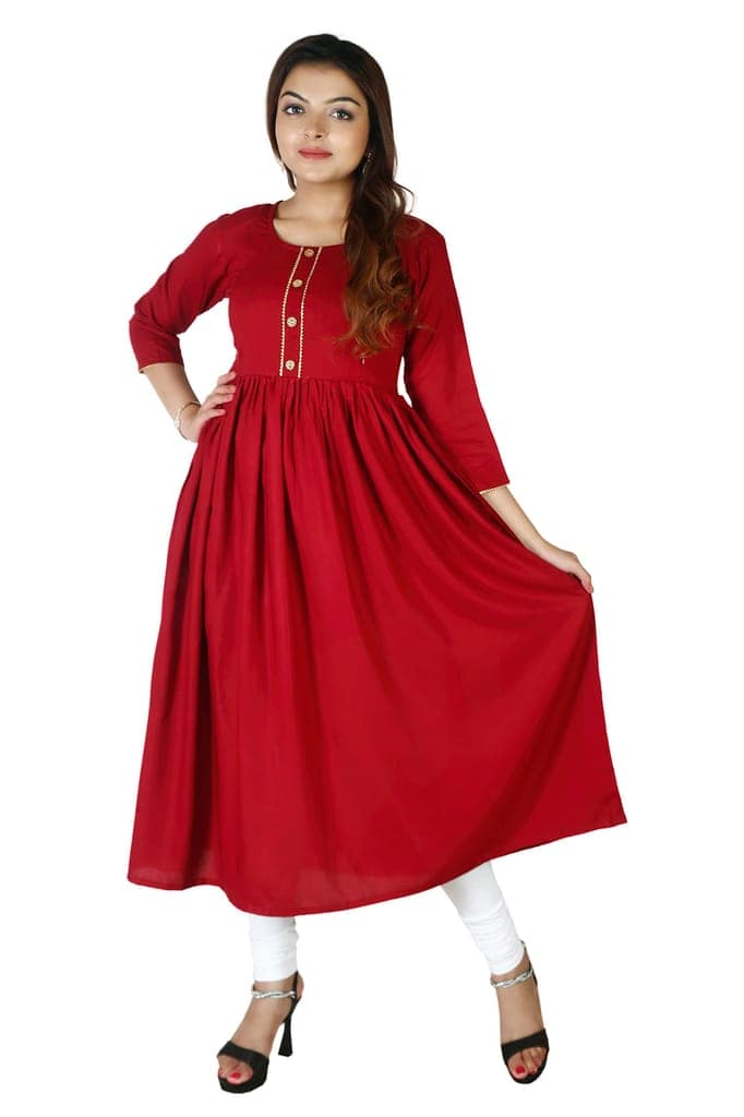 MAHIRA 'S COMFORT Maternity Gown: Stylish Rayon Feeding Kurti for Pregnancy and Breastfeeding view 2