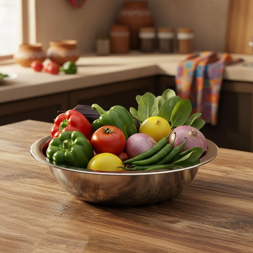 Pure Stainless Steel Basin 17 Inch Kitchen Utility Bowl (SMAS084 D)