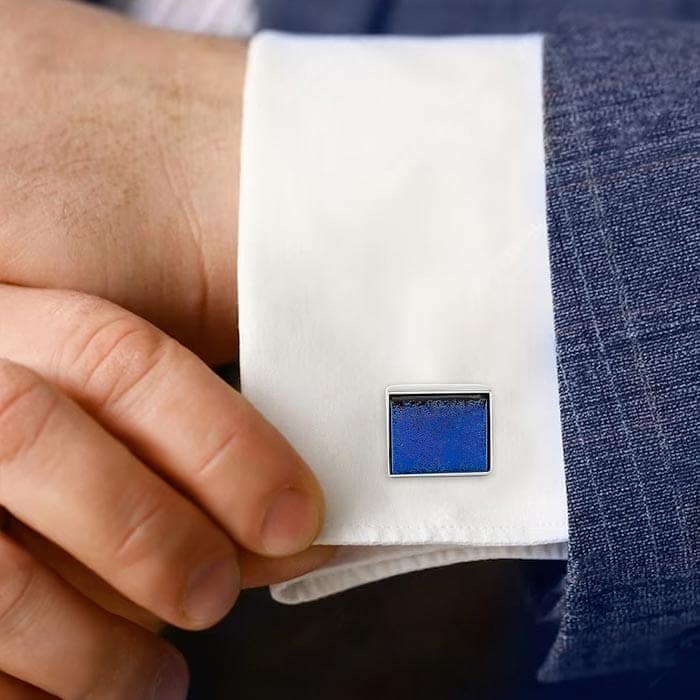 Silver Dark Blue Crystal Limited Edition Cufflinks view 2