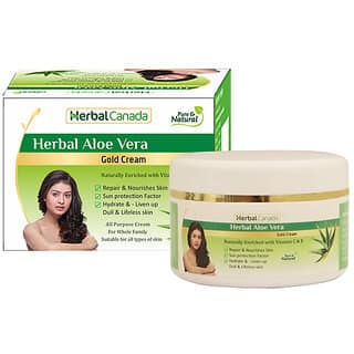 Herbal Canada Aloe Vera Gold Cream Naturally Enriched with C E Suitable for all Types of skin 100gm