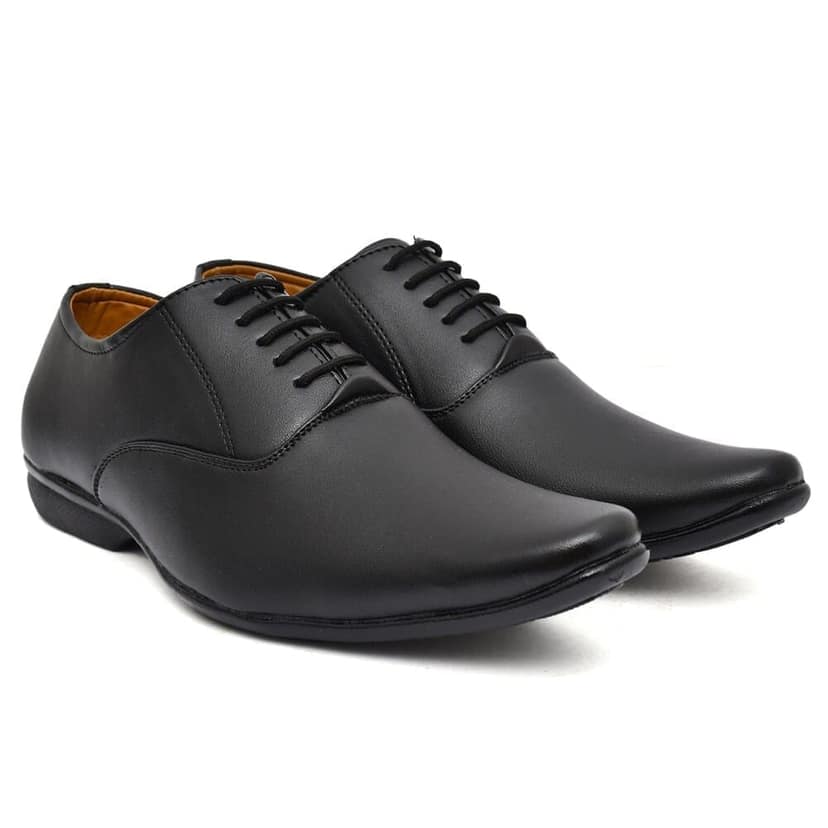 WUGO::Latest Men’s Lace-Up Formal Shoes | Elegant Black Office Shoes for Men & Boys | Comfortable, Durable, and Stylish Footwear for Work, Parties & Daily Wear view 2
