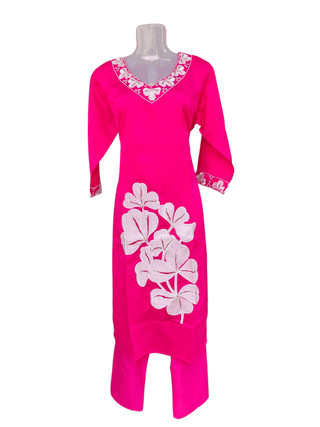 Botanical Blossom Embroidered Suit Set