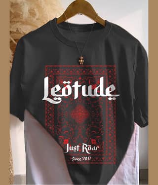 Leotude Men Cotton Blend Oversized Fit Printed T-Shirt ( Orange )