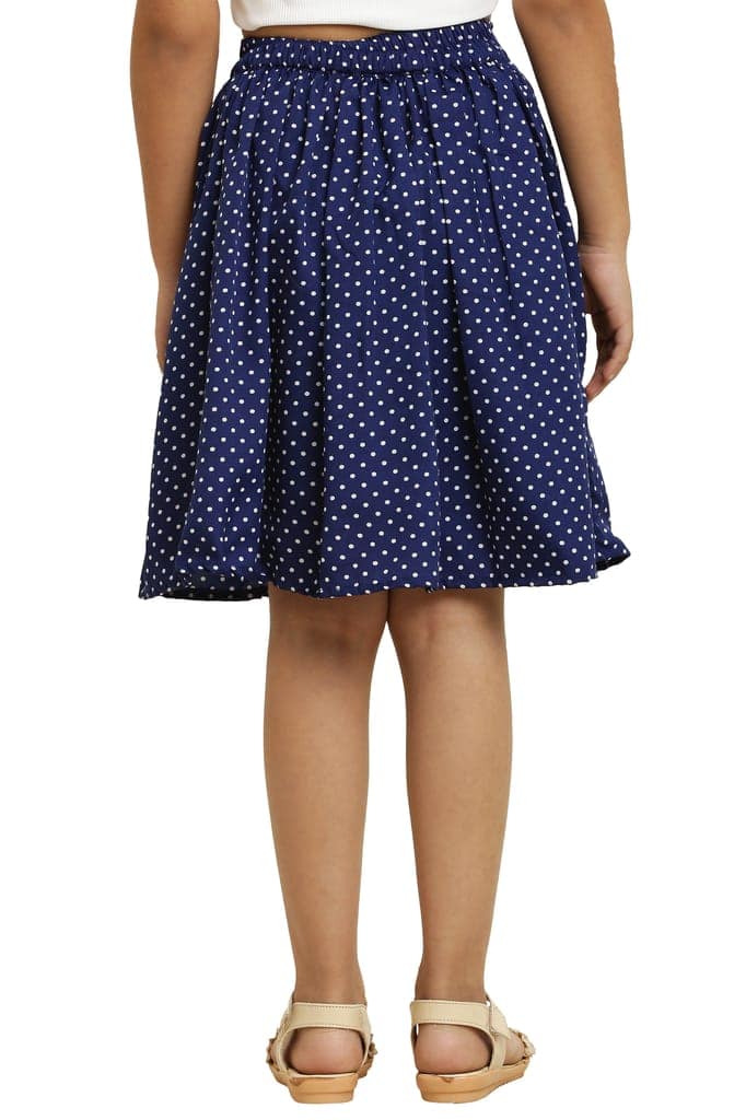 Cute Fancy Skirt Blue Dot Print ideal for girl kids view 3