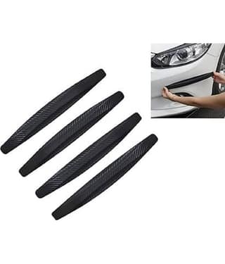 RAMDEV ENTERPRISE Anti Collision Car Corner Bumper Protector Guard with Black Carbon Fiber Design Universal (Set of 4).