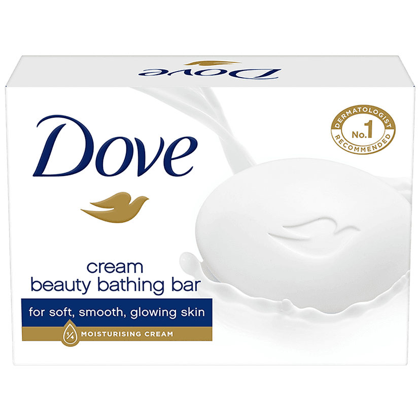 Dove Cream Beauty Bathing Bar, Has 1/4Th Moisturizing Cream, 100 G view 2