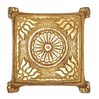 Shri Vankal Maa Art - Hand-Made Brass Bajath (Small, Yellow)