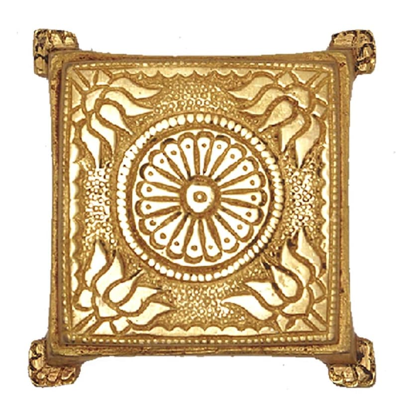 Shri Vankal Maa Art - Hand-Made Brass Bajath (Small, Yellow)