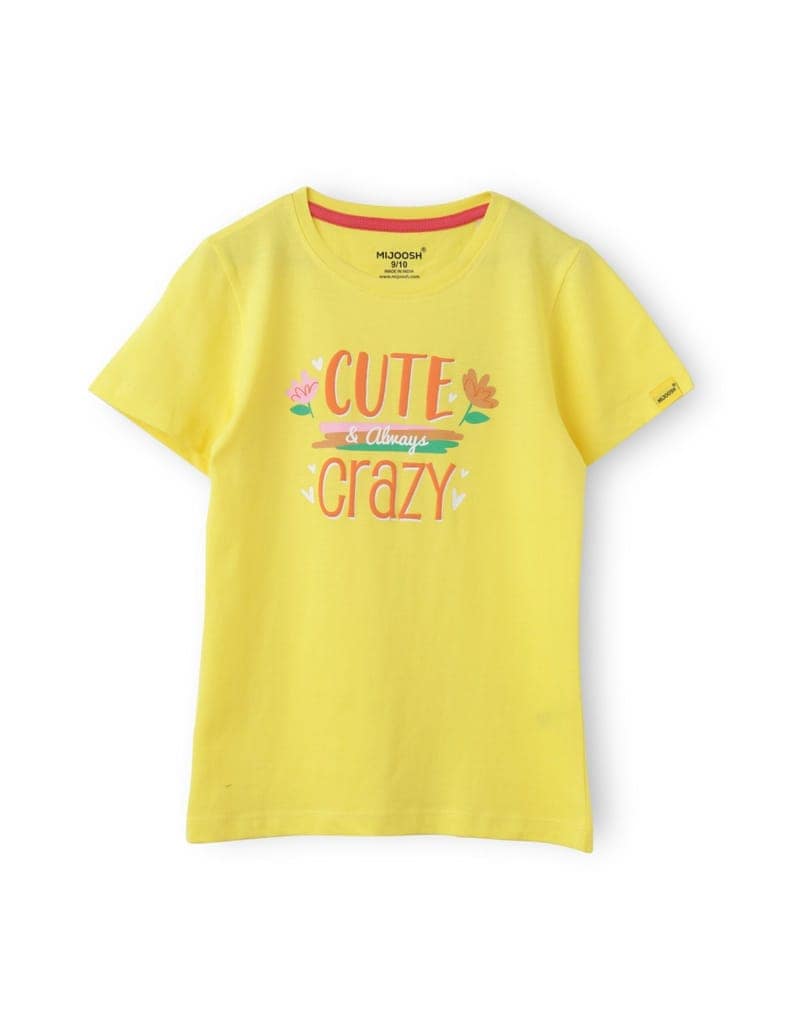 Girls’ T-Shirt Blazing Yellow, Bonbon Pink, Vibrant Orange, Touch & Feel, Ages 7-14 (3 Pcs Pack) view 4