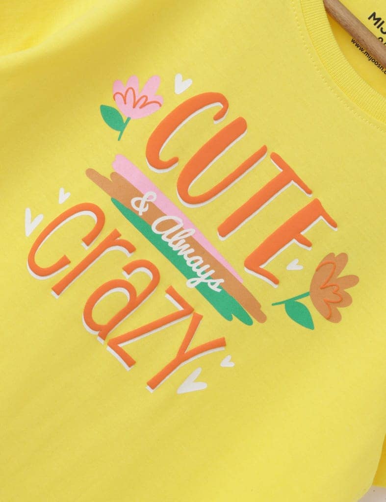 Girls’ T-Shirt Blazing Yellow, Bonbon Pink, Vibrant Orange, Touch & Feel, Ages 7-14 (3 Pcs Pack) view 5