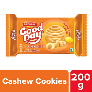 Britannia Good Day Cashew Cookies - Crunchy, Zero Trans Fat, Ready To Eat, 200 G