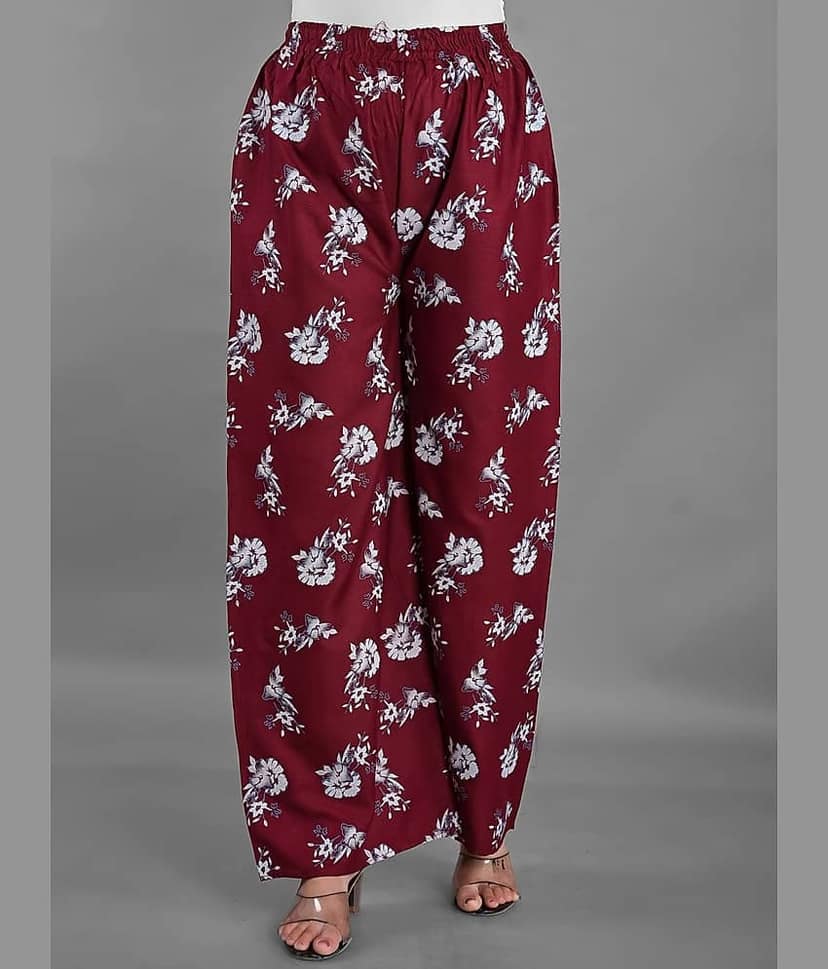 Apratim - Maroon Rayon Straight Women's Palazzos ( Pack of 1 )
