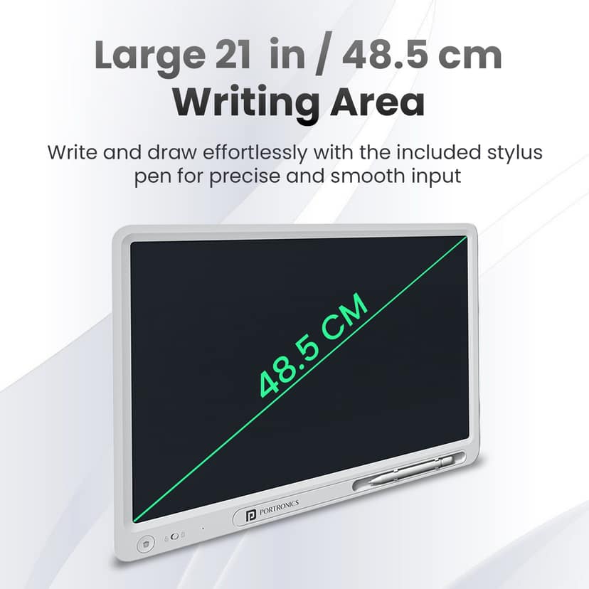 Portronics Ruffpad 21 Pro, 21 Inch LCD Writing Pad - White view 2