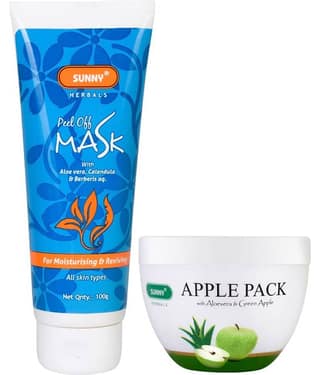SUNNY HERBALS Peel Off Mask 100 gm & Apple Face Pack Masks 150 gm