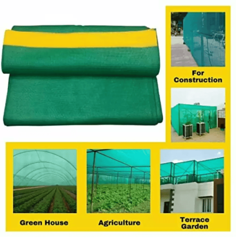 Greenery (7Ft'x12Ft')- Green Shade Net, 75% Sunlight Block For Gardening/Plants/Balcony Portable Green House (Green)