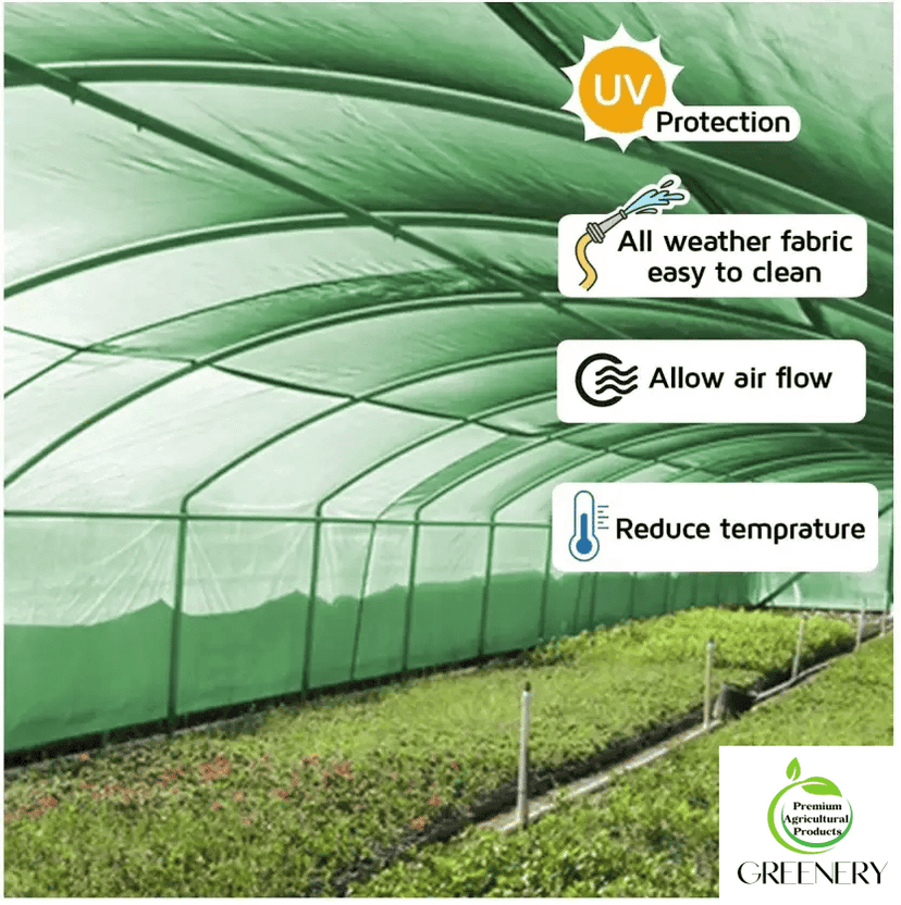 Greenery (7Ft'x12Ft')- Green Shade Net, 75% Sunlight Block For Gardening/Plants/Balcony Portable Green House (Green) view 2