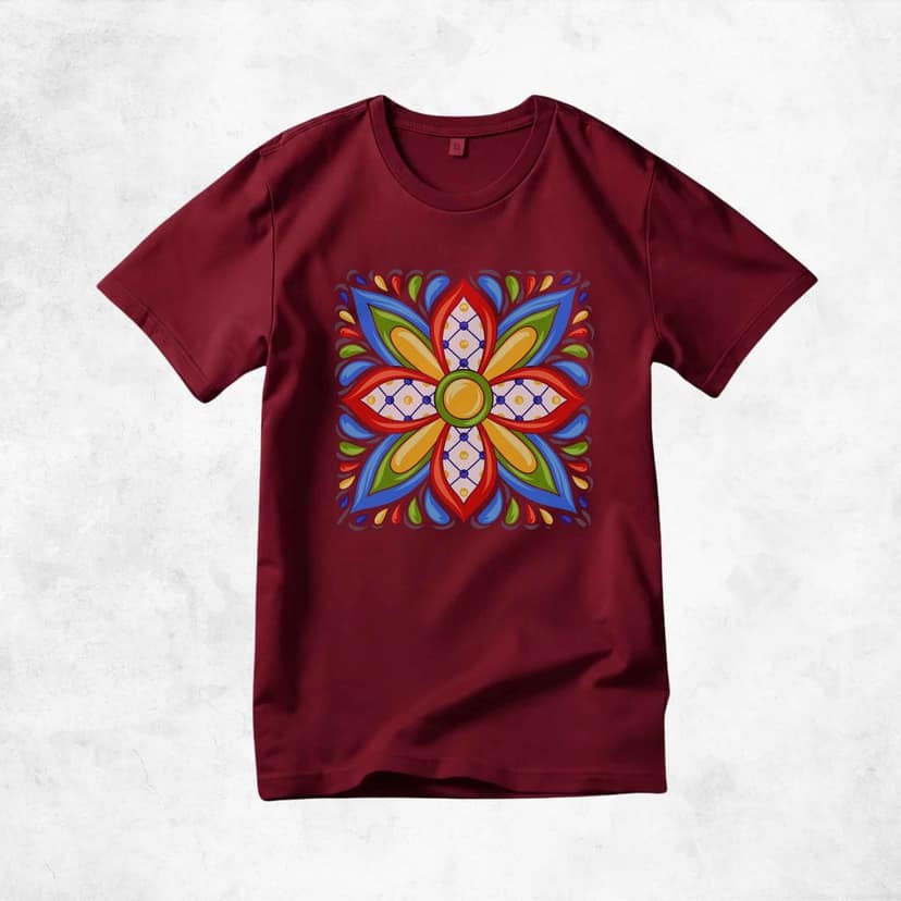 Trishoolin Vibrant Mandala Bloom Theme T-Shirt | Design 30110MB | Cotton Regular Fit | Crew Neck / Round Neck Half Sleeve | Pack of 1 view 2