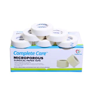 Complete Care Microporous Surgical Paper Tape 1/2 Inch x 9 Meter, Breathable & Skin-Friendly, Medical-Grade Adhesive, 24 Rolls In Each Pack