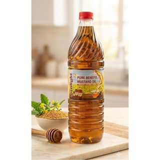 Sunlight Pure Benefit Mustard Oil - 1 L - One plastic bottle