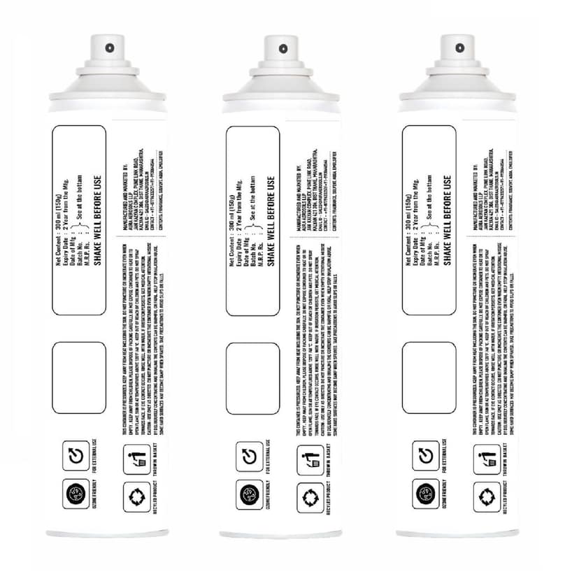 Aura Aerosols Air Freshener 300ml (Pack of 3) - Cloud, Camphor & Crush view 2