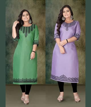Hetsa Women Rayon Printed A-line Kurti ( Multicolor )