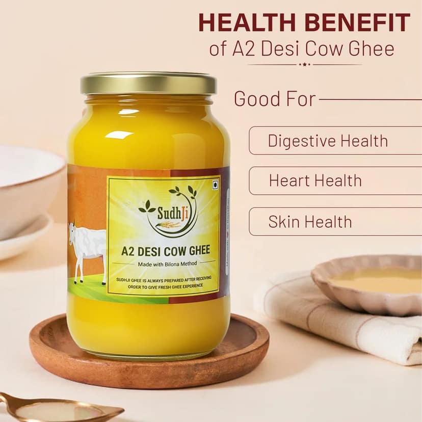 SUDHJI A2 Desi Cow Ghee | Traditional Bilona Method | Ayurvedic Ghrita view 3