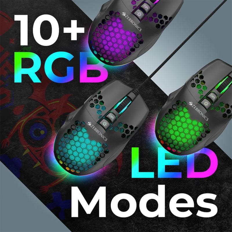 Zebronics Crosshair Premium Gaming RGB USB Mouse with Up to 7200 Dpi view 6