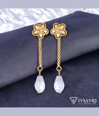 VIVASTRI Golden Drop Earrings ( Pack of 1 )