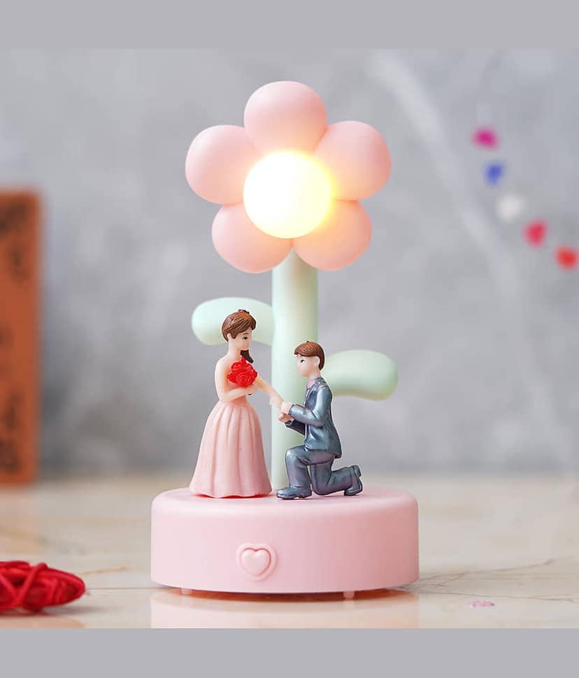 eCraftIndia Pink & Blue Lovely Couple Statue Figurine Showpiece view 2