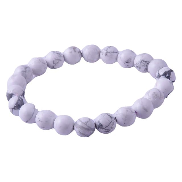 Howlite Crystal Bracelet Healing and Vastu, Meditation, Protection Stylish Bracelet for Girls/Boys/Women(KI_137) by Krishna Impex view 2
